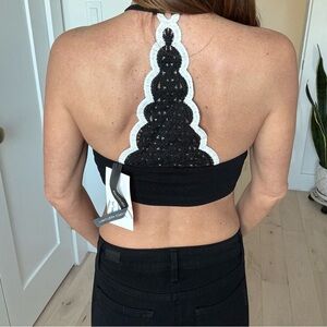 Zara Black Lace Halter Top